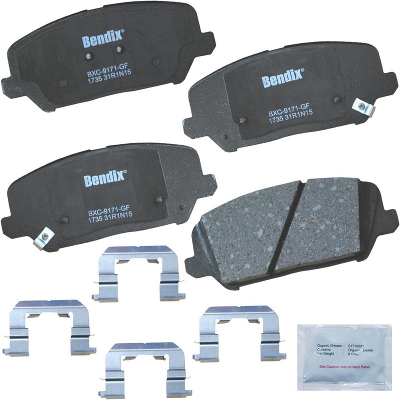 Bendix Priority1 CFC1735 Ceramic Front Brake Pads for Hyundai Veloster 2017-2016, Kia Forte 2014, Forte5 2018-2014, Forte Koup 2016-2014 - Image 1